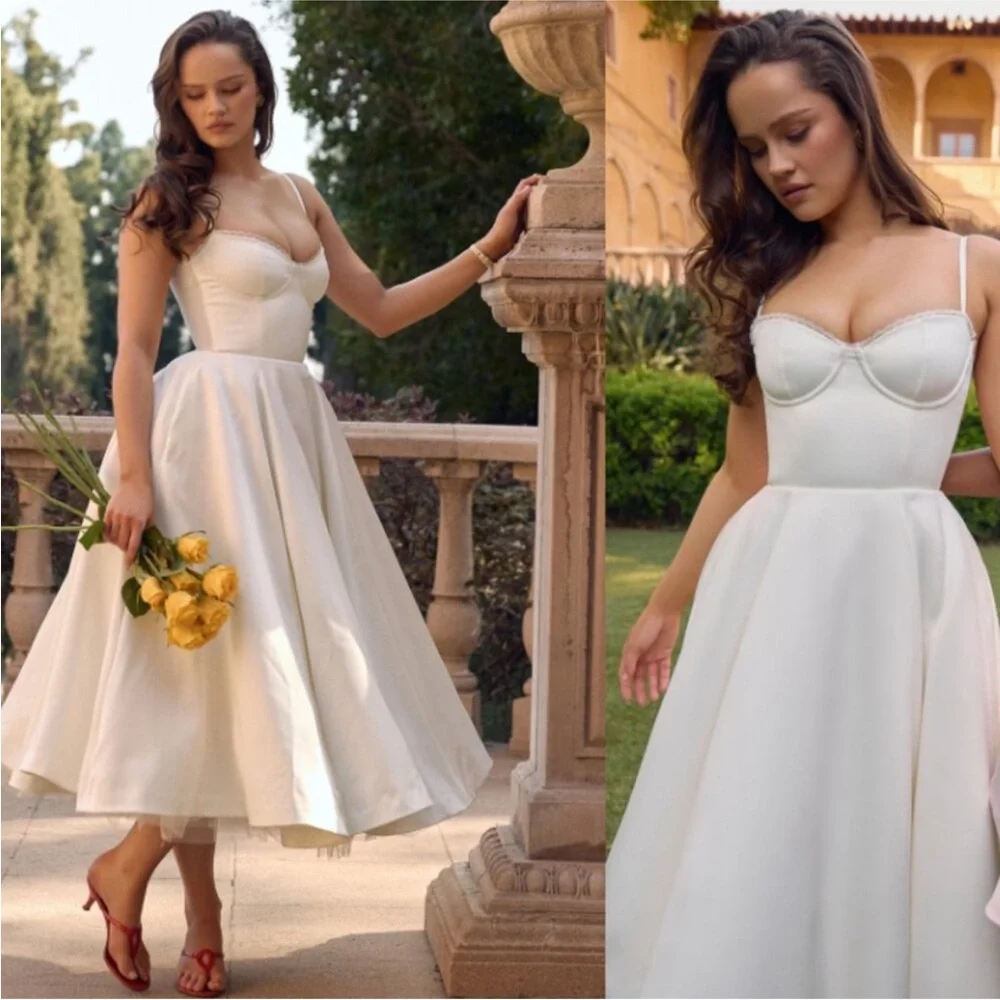 NWOT HOUSE OF CB Mademoiselle White Tulle Midi Dress